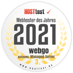 Platz 3 für webgo in der Kategorie managed Server bei der Webhoster des Jahres Wahl 2021