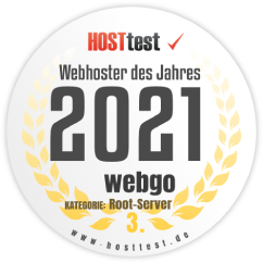 Platz 3 für webgo in der Kategorie root Server bei der Webhoster des Jahres Wahl 2021