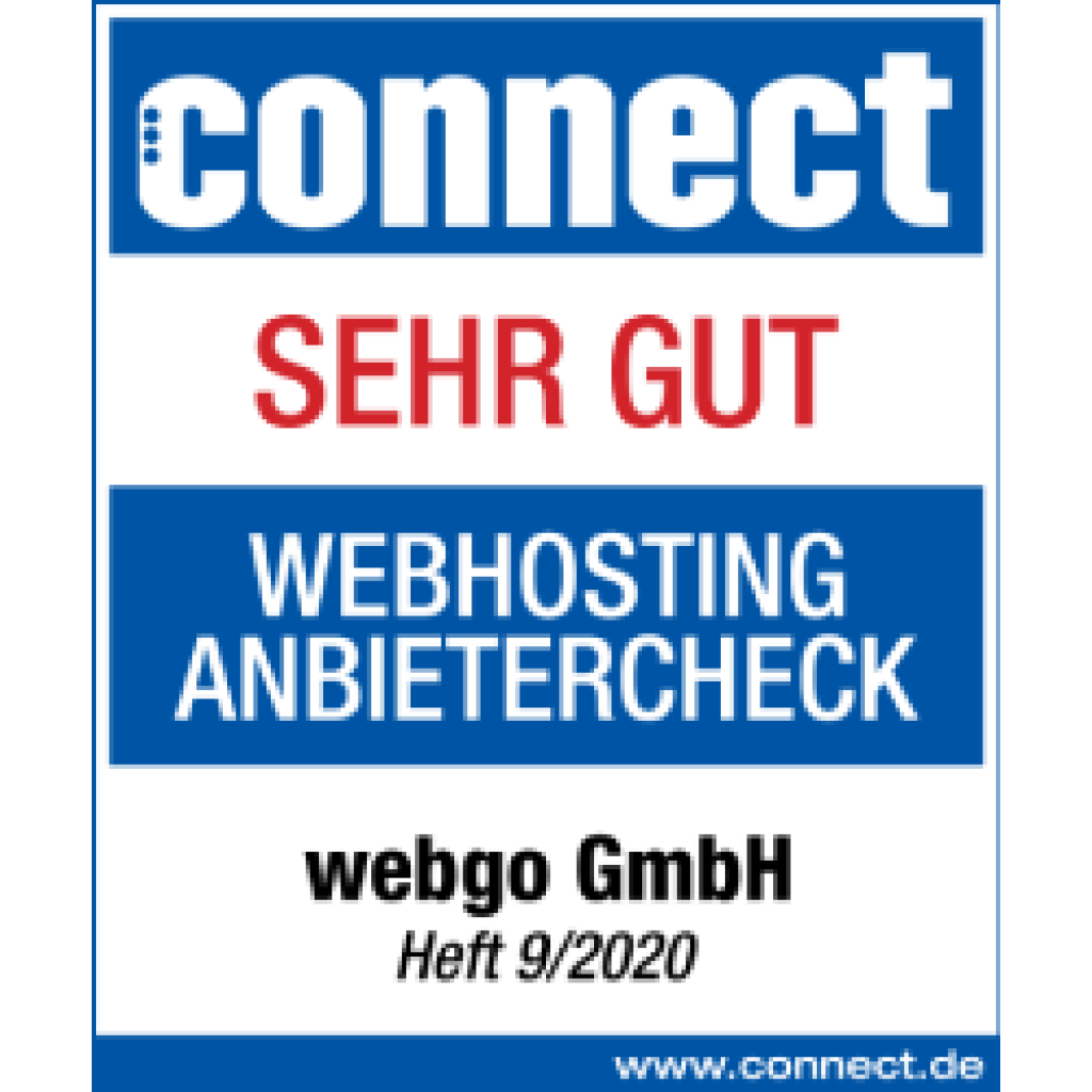 Der große connect Webhosting Anbieter Check - webgo erzielt "sehr gut" im intensiven Dauertest der connect.