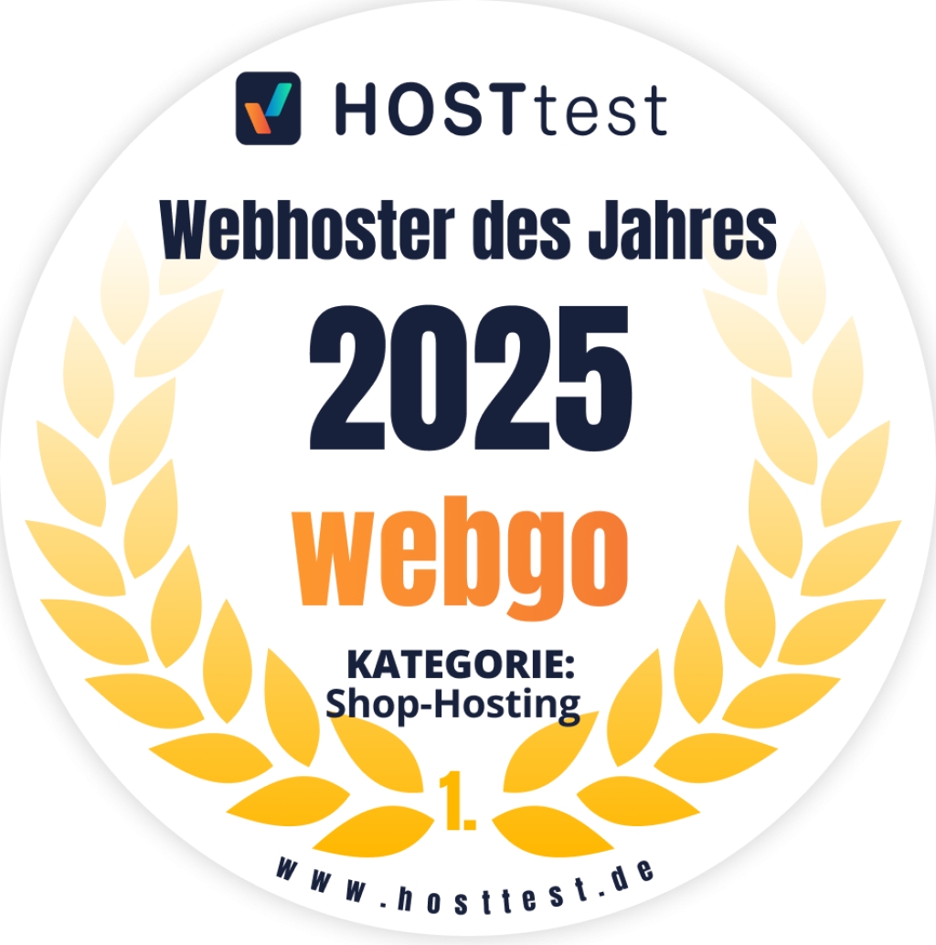 webgo ist viermaliger Webhoster des Jahres 2025! Darunter in der Kategorie Shop-Hosting.