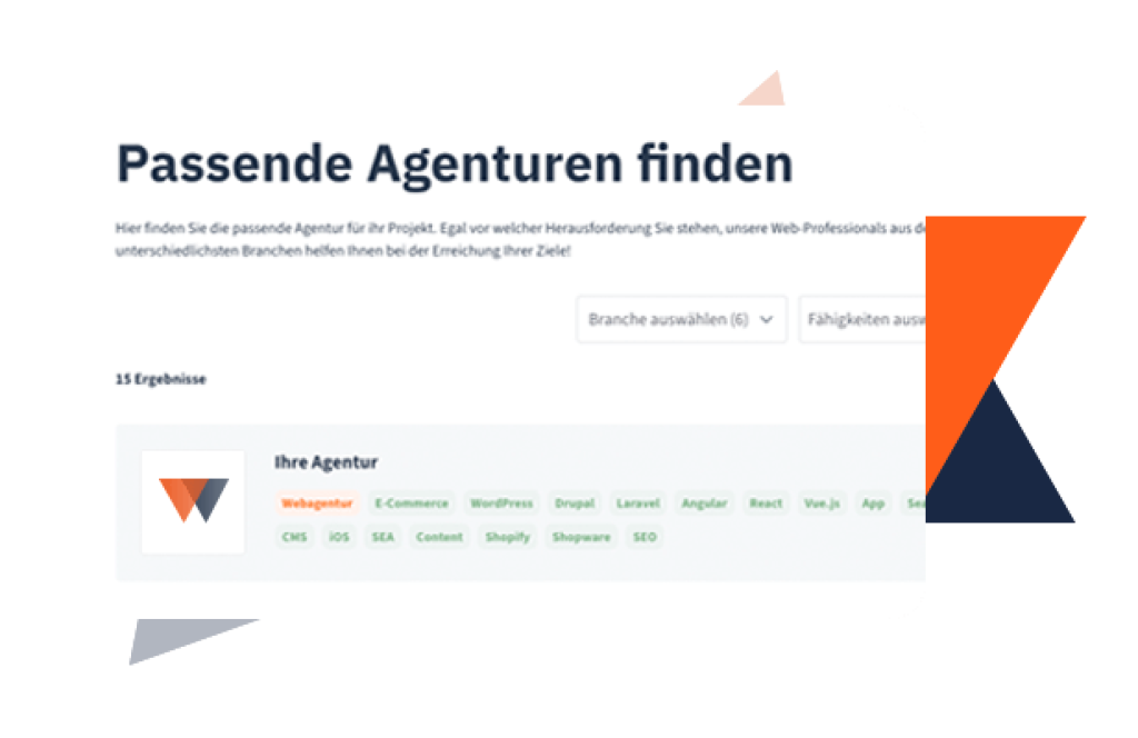 Tragen Sie sich in das Agenturnetzwerk von webgo ein, damit Ihre Agentur oder Ihre Freelancer-Tätigkeit besser gefunden werden kann.